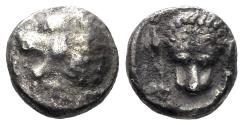 Ancient Coins - Karian Satraps. Hekatomnos. Circa 392/1-377/6 BC. Circa 420-390 BC. AR Hemiobol (0.42g, 7mm). SNG Kayhan 833-6