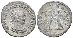 Ancient Coins - Valerian I. 253-260 AD. AR Antoninianus (3.89g, 23mm). Samosata mint. Struck 255/6 AD. RIC 292 (Antioch)