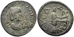 Ancient Coins - Kilikia, Syedra. Salonina, Augusta. 254-268 AD. AE 11 Assaria (16.84gm, 28.5mm). SNG Levante 447
