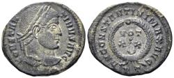 Ancient Coins - Constantine I 'the Great'. 307-337 AD. AE Follis (2.33g, 19mm). Ticinum mint. Struck 320/1 AD. RIC 140