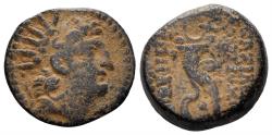 Ancient Coins - Seleukid Kingdom. Antiochos VIII Epiphanes. Sole reign, 121/0-97/6 B.C. AE 18mm (4.90 gm). Antioch mint. Spaer 2559-2