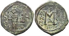 Ancient Coins - Heraclius, with Heraclius Constantine. 610-641. AE Follis (12.00g, 31mm). Seleucia Isauriae mint. Dated RY 7 (616/7). SB 845