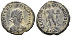 Ancient Coins - Theodosius I the Great. 379-395 AD. AE2 (4.63g, 21mm). Cyzicus mint. Struck 392-5 AD. RIC 27a.1