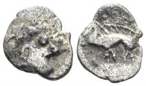 Ancient Coins - Celtic Northwest Gaul. Andecavi. Circa 100-50 BC. AR Obol (0.33g, 9mm). LT 30393