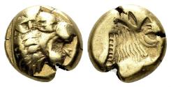 Ancient Coins - Lesbos, Mytilene. Circa 521-478 BC. El Hekte (Electrum, 2.48 gm, 10mm). Bodenstedt 24