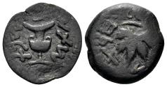 Ancient Coins - Judaea. First Jewish War. Year 2 (67/8 AD). AE Prutah (1.95 gm, 16mm). Meshorer 196; Hendin 1360
