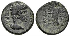 Ancient Coins - Phrygia, Dionysopolis. Tiberius. 14-37 AD. AE 17mm (4.84 gm). Charixenos, Char- tou magistrate. RPC I 3120