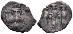 Ancient Coins - Constans II, Constantine IV, Heraclius, and Tiberius. 641-668. AE Follis (2.93g, 21mm). Constantinople mint. SB 1011
