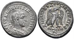 Ancient Coins - Seleucis and Pieria. Antioch. Philip I. 244-249 AD. AR Tetradrachm (12.00g, 26mm). Struck 247 AD. Prieur 439