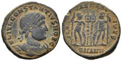 Ancient Coins - Constantius II, as Caesar. 337-361 AD. AE Follis (2.73g, 18mm). Antioch mint. Struck 330-333/ 335 AD. RIC 88