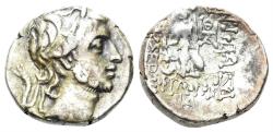 Ancient Coins - Cappadocian Kingdom. Ariobarzanes III Eusebes Philoromaios. 52-42 BC. AR Drachm (4.21g, 16mm). Dated RY 11 (42/1 BC). Simonetta 4