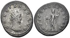 Ancient Coins - Gallienus. 253-268 AD. AE Silvered Antoninianus (3.41g, 22mm). Antioch mint. Struck 266-8 AD. RIC 641