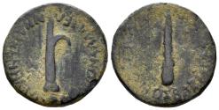 Ancient Coins - Kilikia, Olba. M. Antonius Polemo III, King. Circa 70 AD. AE Hemiassarion (2.05g, 15mm). RPC I 3742