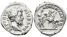 Ancient Coins - Septimius Severus. 193-211 AD. AR Denarius (3.17g, 20mm). Rome mint. Struck 201/2 AD. RIC 248