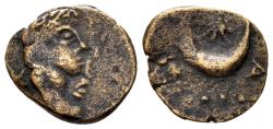 Ancient Coins - Mesopotamia, Carrhae. Elagabalus. 218-222 AD. AE 15mm (1.61 gm). Cf. BMC 10-11 (as Caracalla