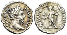 Ancient Coins - Septimius Severus. 193-211 AD. AR Denarius (2.39g, 18mm). Rome mint. Struck 205 AD. RIC 197