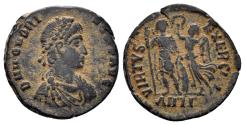 Ancient Coins - Honorius. 393-423 AD. AE3 (1.90g, 17.5mm). Antioch mint. Struck 408-20 AD. RIC 72