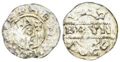 World Coins - Low Countries. Friesland. Brun III. Circa 1050-1057. AR Denar (0.62g, 17mm). Struck in the name of king Heinrich III. 1028-1056. Dokkum mint. Dannenberg 499