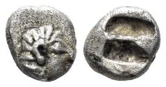 Ancient Coins - Ionia, Kolophon. Circa 530/25-500 BC. AR Tetartemorion (0.19g, 5mm). SNG Kayhan 352
