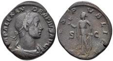 Ancient Coins - Severus Alexander. 222–235 AD. AE Sestertius (19.19g, 30mm). Rome mint. Struck 232 AD. RIC 648