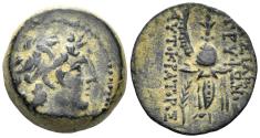 Ancient Coins - Seleukid Kingdom. Tryphon. Circa 142-138 BC. AE 18mm (5.00g). Antioch mint. SC 2034.2c
