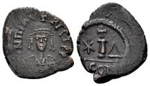 Ancient Coins - Maurice Tiberius. 582-602. AE Decanummium (2.49g, 19mm). Constantinople mint. SB 499