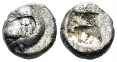 Ancient Coins - Macedon, Eion. Circa 480-470 BC. AR Diobol (0.80g, 8mm). SNG ANS 270-2