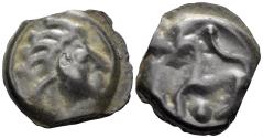 Ancient Coins - Celtic Northwest Gaul. Senones. Circa 1st Century BC. Cast Potin (4.87g, 20mm). DT 2645