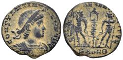 Ancient Coins - Constantine II, as Caesar. 317-337 AD. AE Follis (1.20g, 15.5mm). Antioch mint. Struck 336/7 AD. RIC 109