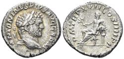 Ancient Coins - Caracalla. 198-217 AD. AR Denarius (2.94g, 19mm). Rome mint. Struck 214 AD. RIC 238a