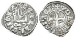World Coins - Crusaders, Principality of Achaea. Isabelle de Villehardouin. 1297-1301. BI Denier Tournois (0.73g, 19mm). Clarenzia mint. Metcalf, Crusaders 262