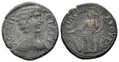Ancient Coins - Phrygia. Philomelion. Geta, as Caesar. 197-209 AD. AE 21mm (5.39g). Akoutos Magistrate. BMC 18