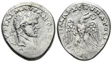 Ancient Coins - Mesopotamia. Rhesaena. Caracalla. 198-217 AD. AR Tetradrachm (12.81 gm, 28mm). Struck 215-217 AD. Prieur 872