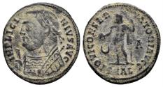 Ancient Coins - Licinius I. 308-324 AD. AE Follis (2.93g, 19mm). Alexandria mint. Struck 317/8 AD. RIC 23