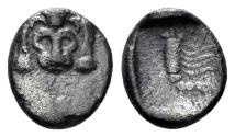 Ancient Coins - Karia, Mylasa (?). Circa 450-400 BC. AR Obol (0.49 gm, 8.5mm). SNG Kayhan 934