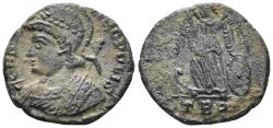 Ancient Coins - City Commemorative. 330-354 AD. AE Follis (1.94g, 16mm). Treveri mint. Struck 330/1 AD. RIC 530