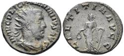 Ancient Coins - Valerian I. 253-260 AD. AR Antoninianus (3.02g, 21mm). Antioch mint. Struck circa 253-5 AD. MIR 36, 1579b