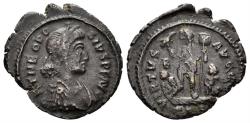 Ancient Coins - Theodosius I the Great. 379-395 AD. AE3 (2.22g, 19mm). Thessalonica mint. Struck 383-388 AD. RIC 61b