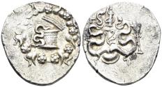 Ancient Coins - Ionia, Ephesos. Circa 180-67 BC. AR Cistophoric Tetradrachm (12.51g, 27mm). Dated CY 53 (82/1 BC). Kleiner, Dated 54