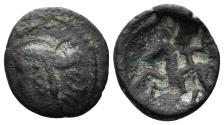 Ancient Coins - Celtic, Gallia Belgica. Ambiani. Circa 50-30 BC. AE 16mm (2.26g). Scheers 402