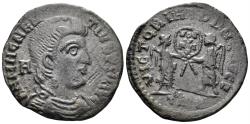 Ancient Coins - Magnentius. 350-353 AD. AE Cententionalis (2.67g, 21mm). Contemporary imitation. Imitating Treveri mint, circa 352 AD. Cf. RIC 312