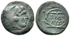 Ancient Coins - Thracian Kingdom. Lysimachos, as king. 306-281 BC. AE 1/4 unit (1.86g, 14mm). Uncertain mint. SNG Copenhagen 1168-9
