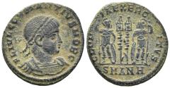 Ancient Coins - Constantius II, as Caesar. 337-361 AD. AE Follis (2.32g, 18.5mm). Antioch mint. Struck 330-5 AD. RIC 88