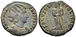 Ancient Coins - Fausta, Augusta. 324-326 AD. AE Follis (3.46g, 18mm). Antioch mint. Struck 325/6 AD. RIC 69 var.