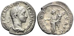 Ancient Coins - Severus Alexander. 222–235 AD. AR Denarius (2.77g, 19mm). Rome mint. Struck 226 AD. RIC 127