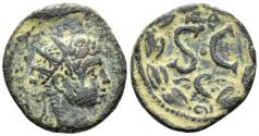Ancient Coins - Seleucis and Pieria, Antioch. Elagabalus, 218-222 AD. AE 19mm (4.39g). McAlee 788b
