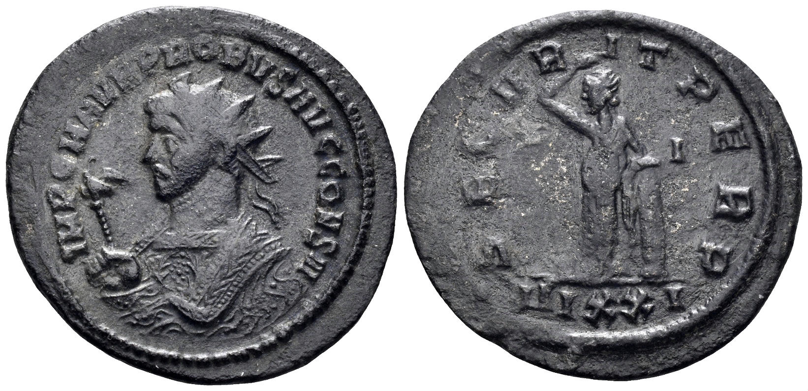 Probus, 276-282 AD. AE Antoninianus (3.43g, 25mm). Ticinum mint. Struck 280  AD. RIC 528