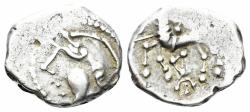Ancient Coins - Celtic Gaul. Aedui. Circa 80-50 BC. AR Quinarius (1.94g, 15mm). Kaletedou-Type. LT 8178