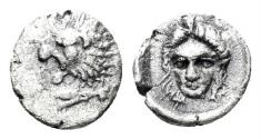 Ancient Coins - Karian Satraps. Hekatomnos. Circa 395-353 BC. AR Tetartemorion (0.24 gm, 7mm). Mylasa mint. Klein 507