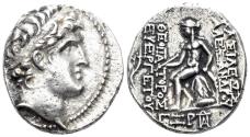 Ancient Coins - Seleukid Kingdom. Alexander I Balas. 152-145 BC. AR Drachm (3.99g, 17mm). Antioch mint. Struck SE 164/5 (150/49 BC). Cf. SNG Spaer 1421